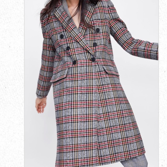 ❤️LAST ❤️ NWT ZARA LONG DOUBLE BREASTED COAT - Picture 7 of 13
